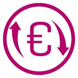 rundes Icon mit Eurozeichen
